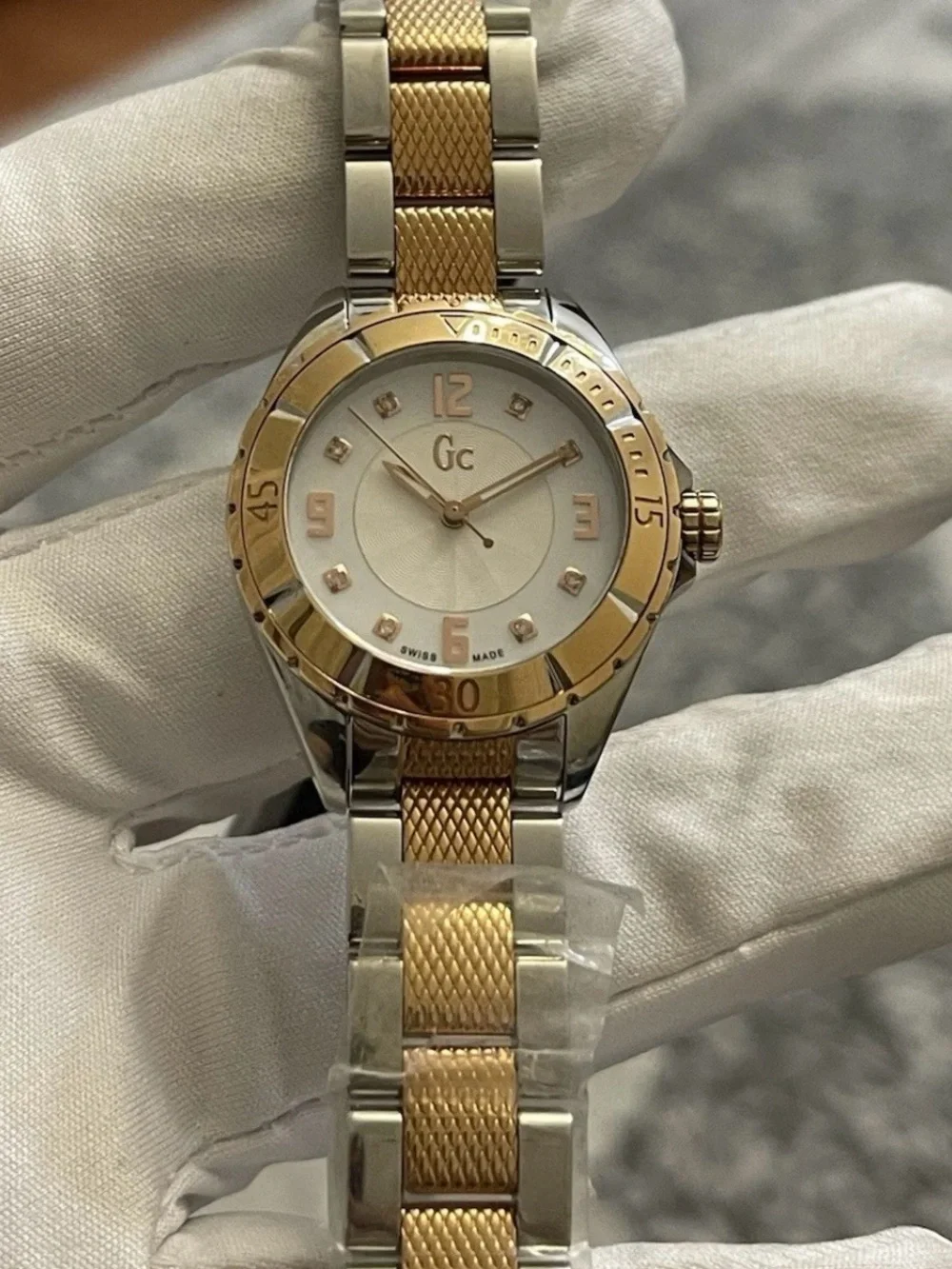 GC Guess Collection C68103 / X68103 Ladies Two Tone Diamond Dial Swiss Watch